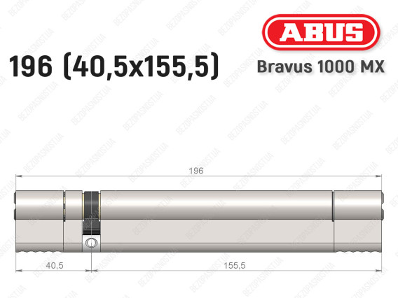Циліндр ABUS BRAVUS 1000 MX, ключ-ключ, 195 (40x155)