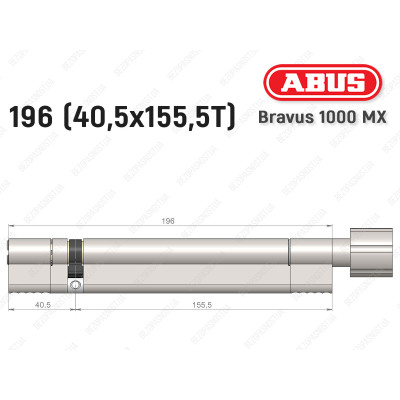 Циліндр ABUS BRAVUS 1000 MX, з тумблером, 195 (40x155T)