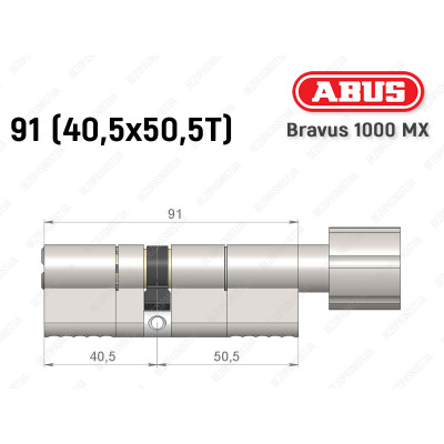 Циліндр ABUS BRAVUS 1000 MX, з тумблером, 90 (40x50T)