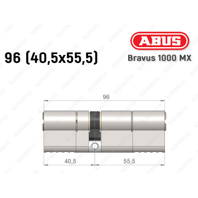 Цилиндр ABUS BRAVUS 1000 MX, ключ-ключ, 95 (40x55)