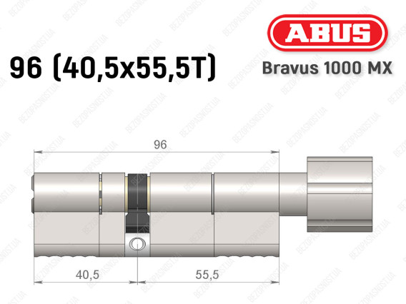 Циліндр ABUS BRAVUS 1000 MX, з тумблером, 95 (40x55T)