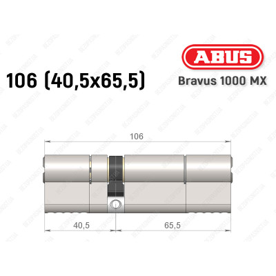 Циліндр ABUS BRAVUS 1000 MX, ключ-ключ, 105 (40x65) Циліндр ABUS BRAVUS 1000 MX, ключ-ключ, 105 (40x65)