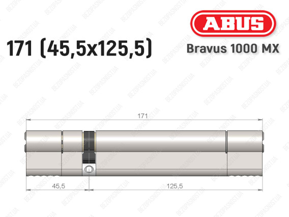 Циліндр ABUS BRAVUS 1000 MX, ключ-ключ, 170 (45x125)