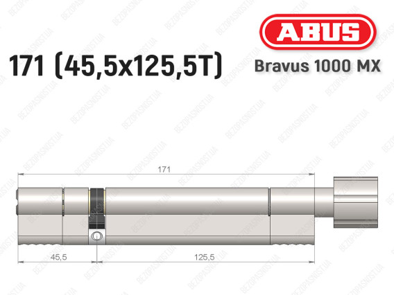 Циліндр ABUS BRAVUS 1000 MX, з тумблером, 170 (45x125T)