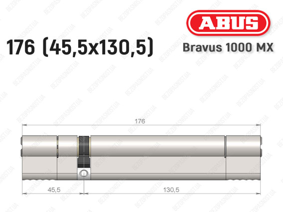 Циліндр ABUS BRAVUS 1000 MX, ключ-ключ, 175 (45x130)