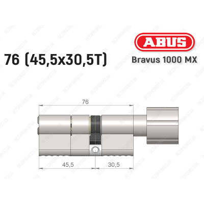 Цилиндр ABUS BRAVUS 1000 MX, с тумблером, 75 (45x30T)