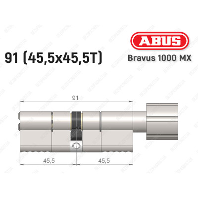Циліндр ABUS BRAVUS 1000 MX, з тумблером, 90 (45x45T) Циліндр ABUS BRAVUS 1000 MX, з тумблером, 90 (45x45T)