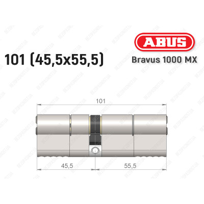 Цилиндр ABUS BRAVUS 1000 MX, ключ-ключ, 100 (45x55)