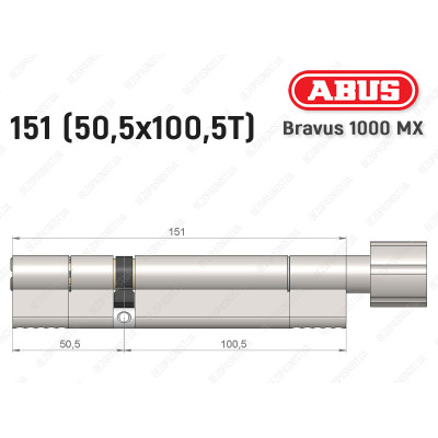 Циліндр ABUS BRAVUS 1000 MX, з тумблером, 150 (50x100T)