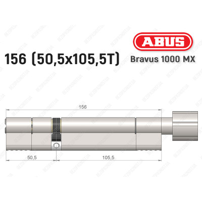 Циліндр ABUS BRAVUS 1000 MX, з тумблером, 155 (50x105T)
