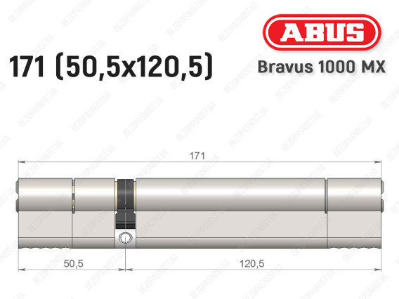 Циліндр ABUS BRAVUS 1000 MX, ключ-ключ, 170 (50x120)