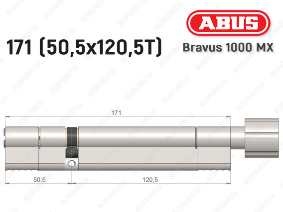 Циліндр ABUS BRAVUS 1000 MX, з тумблером, 170 (50x120T)
