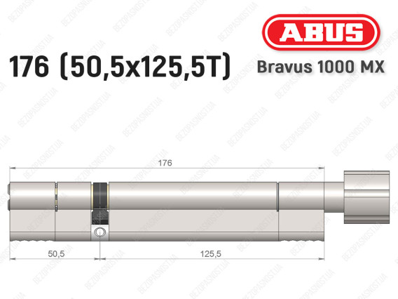 Цилиндр ABUS BRAVUS 1000 MX, с тумблером, 175 (50x125T)