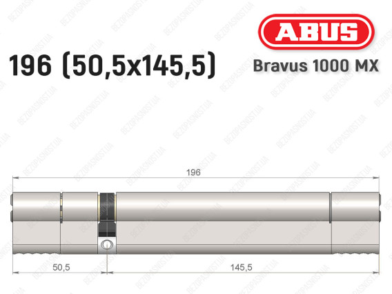 Циліндр ABUS BRAVUS 1000 MX, ключ-ключ, 195 (50x145)