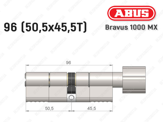 Циліндр ABUS BRAVUS 1000 MX, з тумблером, 95 (50x45T)