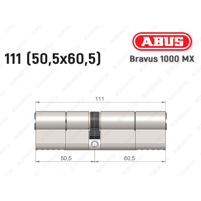 Циліндр ABUS BRAVUS 1000 MX, ключ-ключ, 110 (50x60)