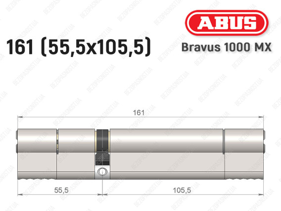 Цилиндр ABUS BRAVUS 1000 MX, ключ-ключ, 160 (55x105)