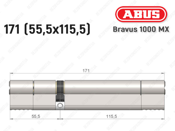 Циліндр ABUS BRAVUS 1000 MX, ключ-ключ, 170 (55x115)