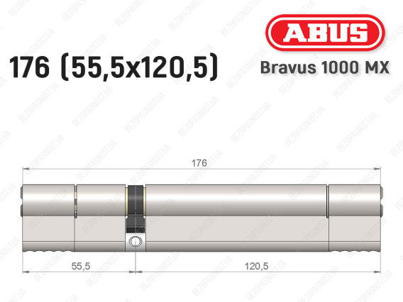 Цилиндр ABUS BRAVUS 1000 MX, ключ-ключ, 175 (55x120)