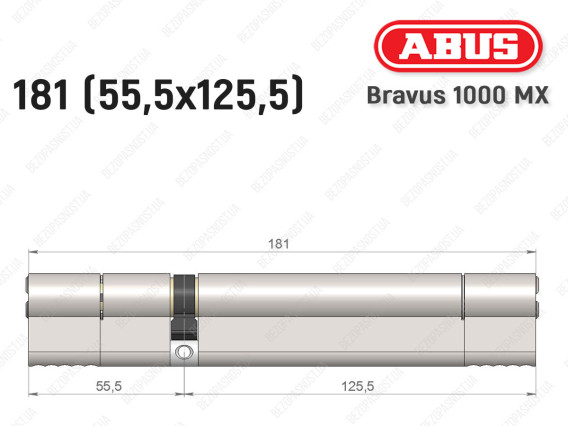 Циліндр ABUS BRAVUS 1000 MX, ключ-ключ, 180 (55x125)