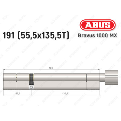 Циліндр ABUS BRAVUS 1000 MX, з тумблером, 190 (55x135T)