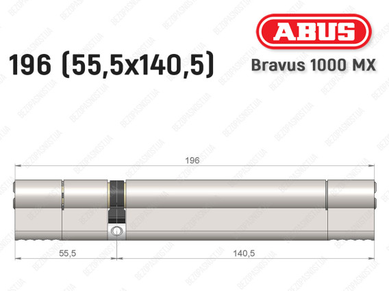 Цилиндр ABUS BRAVUS 1000 MX, ключ-ключ, 195 (55x140)