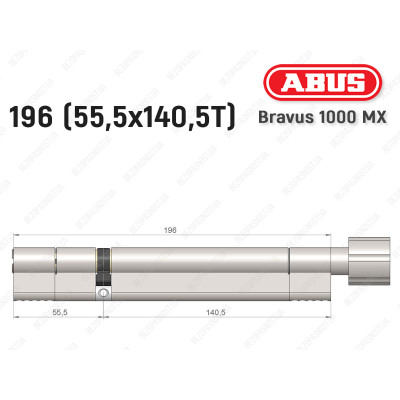 Циліндр ABUS BRAVUS 1000 MX, з тумблером, 195 (55x140T)