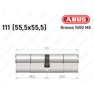 Циліндр ABUS BRAVUS 1000 MX, ключ-ключ, 110 (55x55)