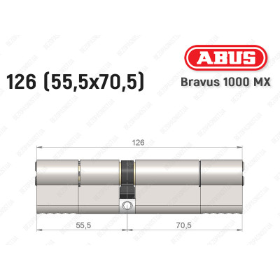 Цилиндр ABUS BRAVUS 1000 MX, ключ-ключ, 125 (55x70)