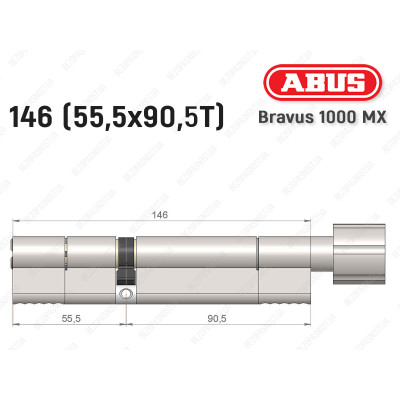 Циліндр ABUS BRAVUS 1000 MX, з тумблером, 145 (55x90T)