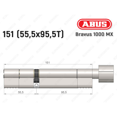 Циліндр ABUS BRAVUS 1000 MX, з тумблером, 150 (55x95T)