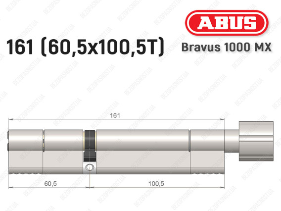 Цилиндр ABUS BRAVUS 1000 MX, с тумблером, 160 (60x100T)