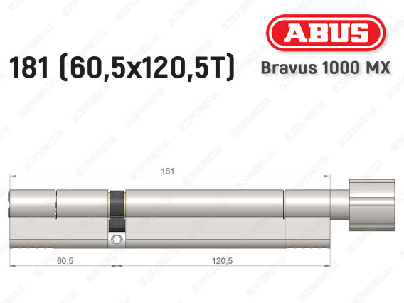 Цилиндр ABUS BRAVUS 1000 MX, с тумблером, 180 (60x120T)