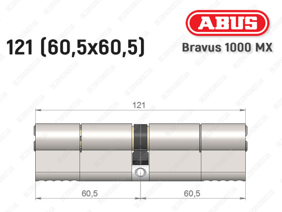 Циліндр ABUS BRAVUS 1000 MX, ключ-ключ, 120 (60x60)