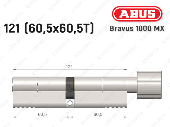 Циліндр ABUS BRAVUS 1000 MX, з тумблером, 120 (60x60T)