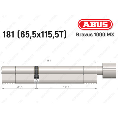 Циліндр ABUS BRAVUS 1000 MX, з тумблером, 180 (65x115T)