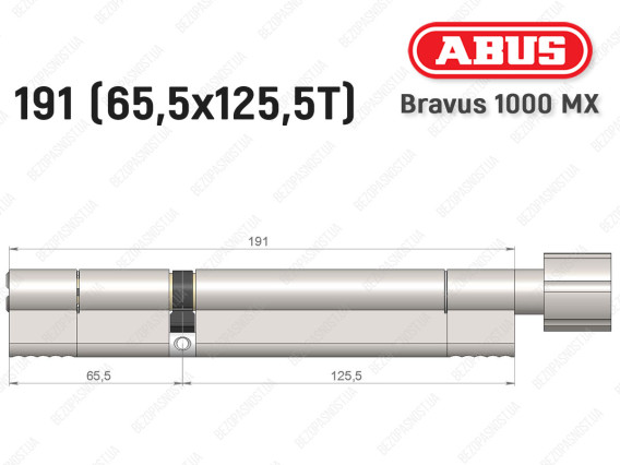 Циліндр ABUS BRAVUS 1000 MX, з тумблером, 190 (65x125T)