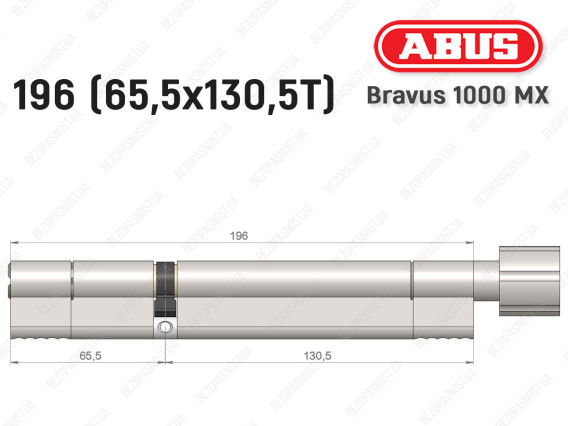 Циліндр ABUS BRAVUS 1000 MX, з тумблером, 195 (65x130T)