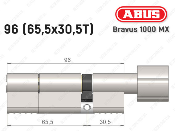 Циліндр ABUS BRAVUS 1000 MX, з тумблером, 95 (65x30T)