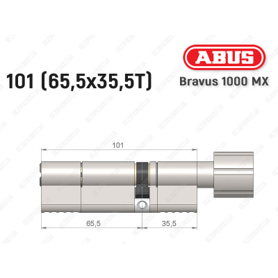 Циліндр ABUS BRAVUS 1000 MX, з тумблером, 100 (65x35T)
