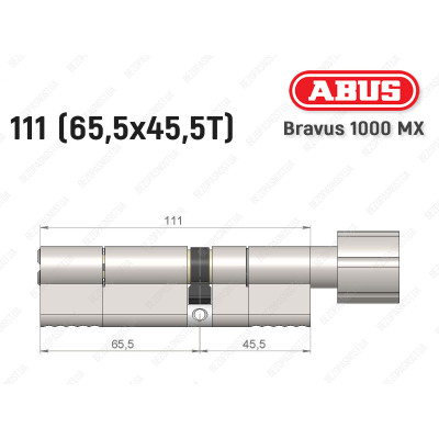 Цилиндр ABUS BRAVUS 1000 MX, с тумблером, 110 (65x45T)