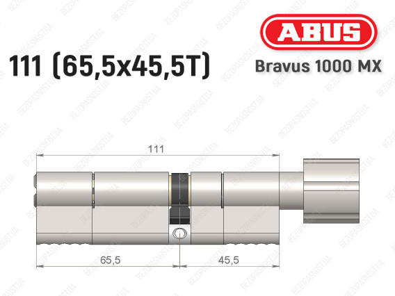 Цилиндр ABUS BRAVUS 1000 MX, с тумблером, 110 (65x45T)