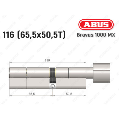 Циліндр ABUS BRAVUS 1000 MX, з тумблером, 115 (65x50T)