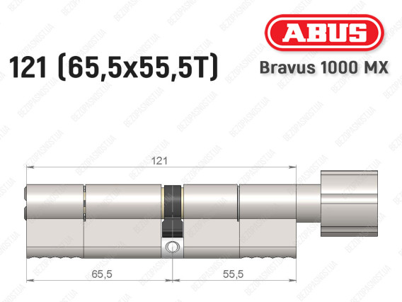 Циліндр ABUS BRAVUS 1000 MX, з тумблером, 120 (65x55T)