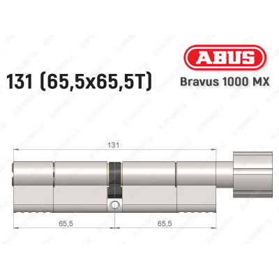 Циліндр ABUS BRAVUS 1000 MX, з тумблером, 130 (65x65T)