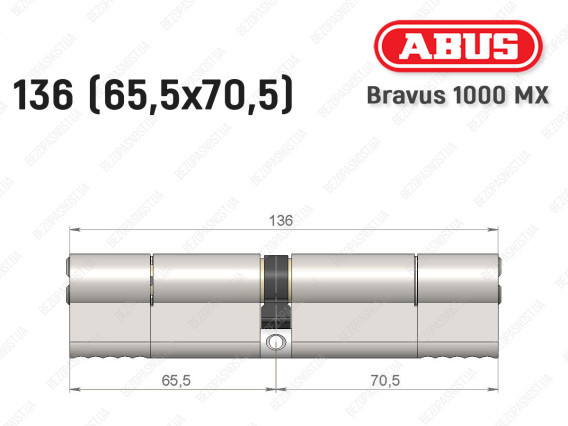 Циліндр ABUS BRAVUS 1000 MX, ключ-ключ, 135 (65x70)