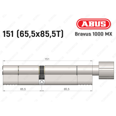 Циліндр ABUS BRAVUS 1000 MX, з тумблером, 150 (65x85T)