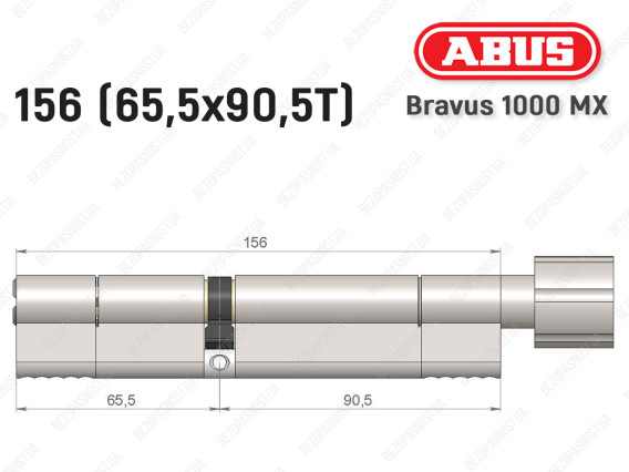 Циліндр ABUS BRAVUS 1000 MX, з тумблером, 155 (65x90T)