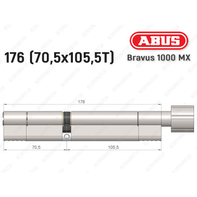 Циліндр ABUS BRAVUS 1000 MX, з тумблером, 175 (70x105T)