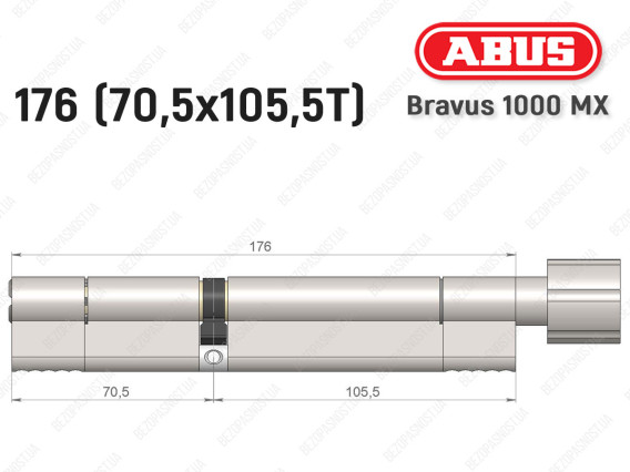 Цилиндр ABUS BRAVUS 1000 MX, с тумблером, 175 (70x105T)